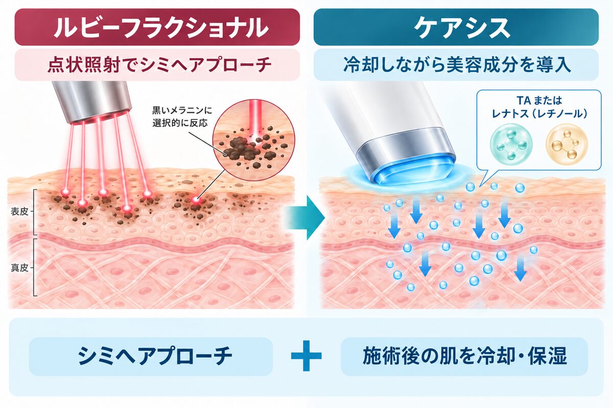ルビーフラクショナルとケアシスの組み合わせを示す図